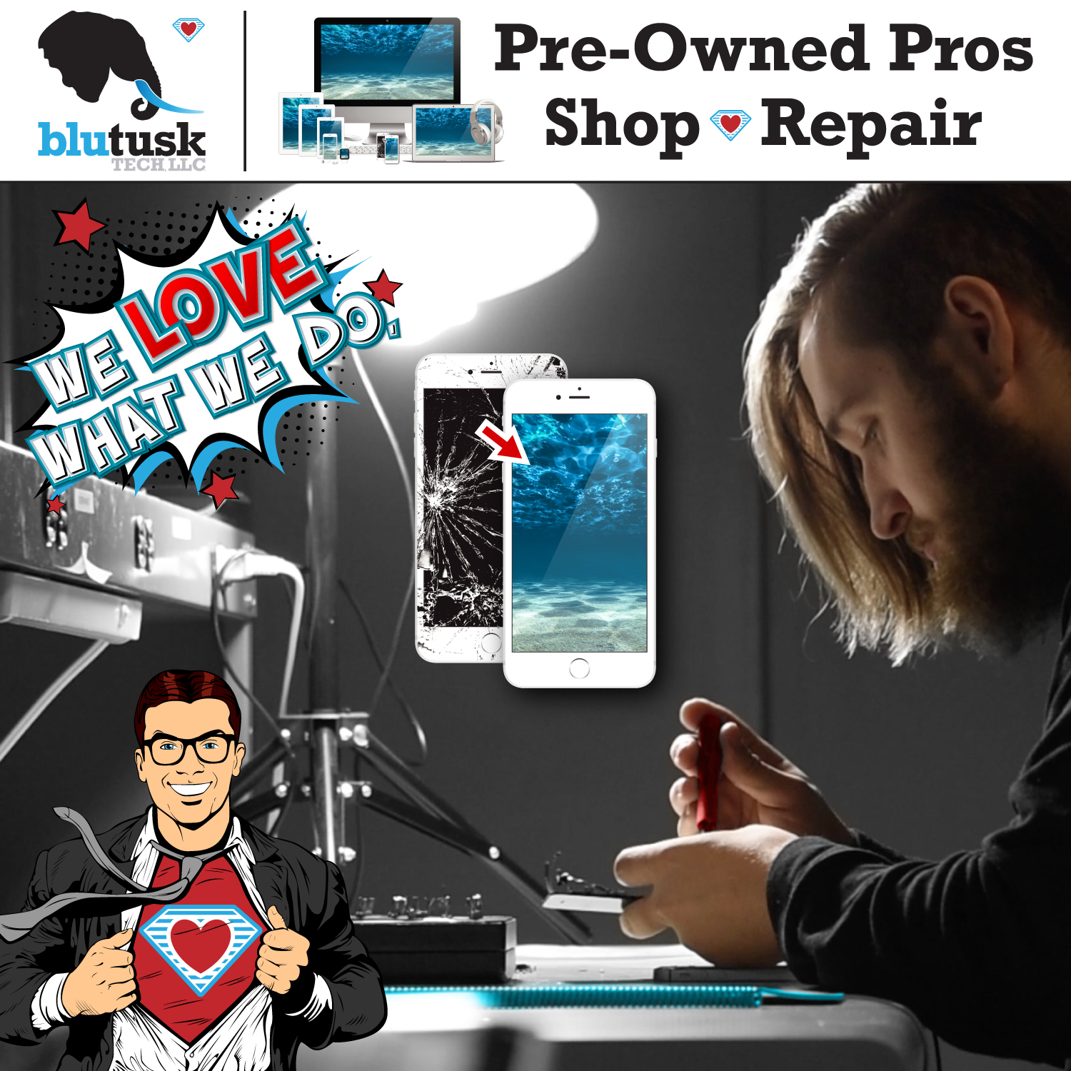 Number 10, Repair Pros, from the top 10 reasons to shop with The Pre-Owned Pros at Blutusk Tech, LLC 