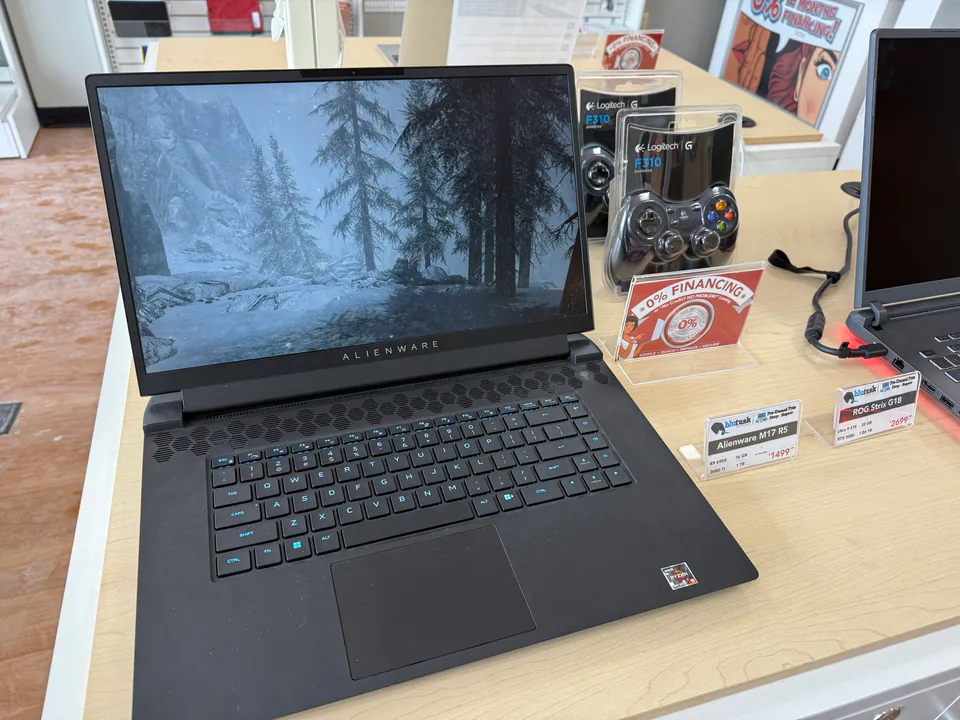 Performance gaming hardware displayed inside Blutusk.