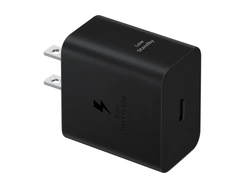 Samsung 45W PD Power Adapter with 5A USB-C Cable, front view