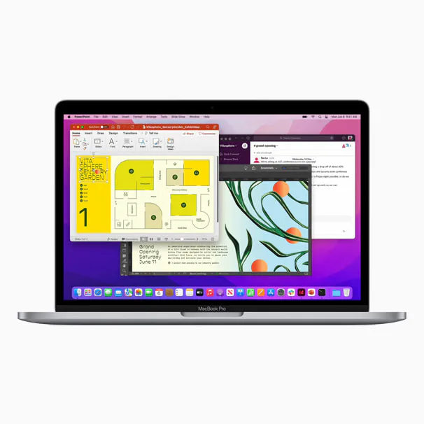 MacBook Pro 13-inch (M2) in Silver, front view