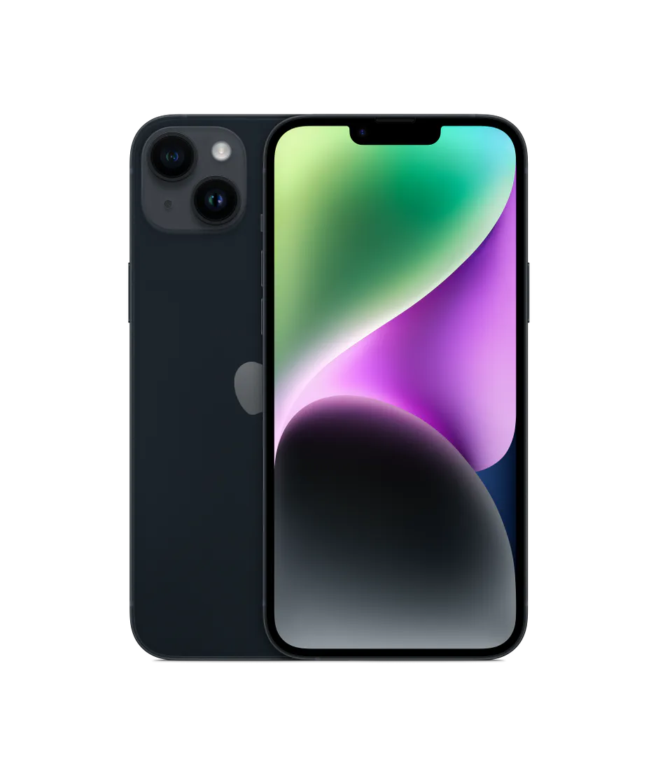 iPhone 14 Plus in Midnight, front view