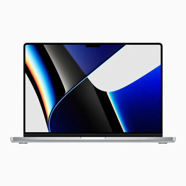 MacBook Pro 16-inch (M1 Pro / Max) in Silver, front view