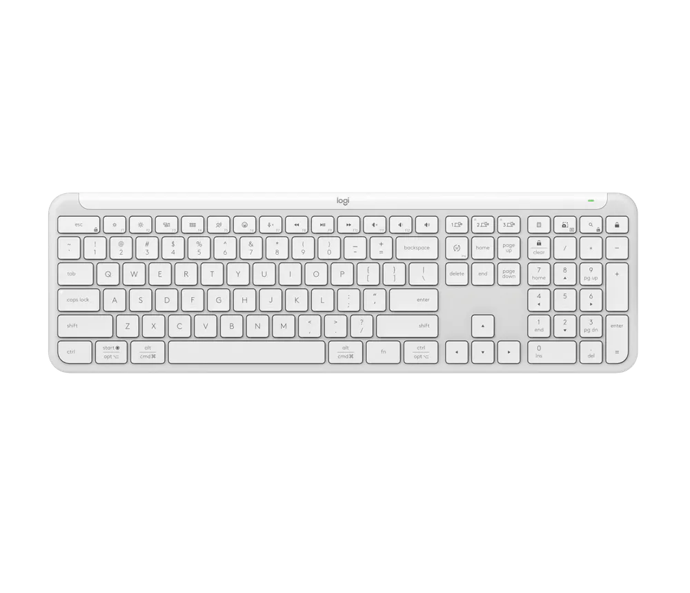Logitech Signature Slim K950 — Off-white, front view