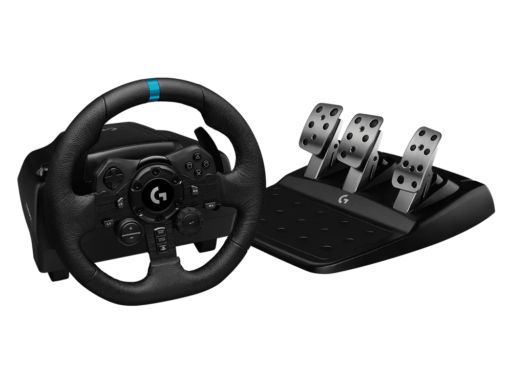 Logitech G923 TRUEFORCE Sim Racing Wheel — PlayStation / PC, front view