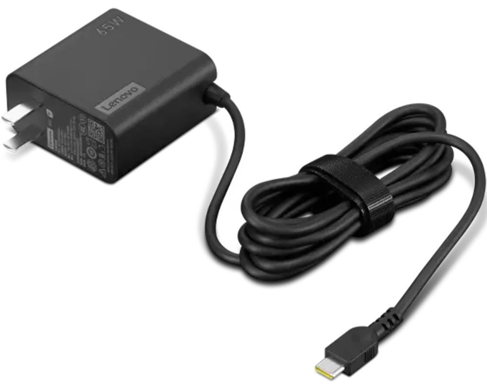 Lenovo 65W USB-C Wall Adapter, front view