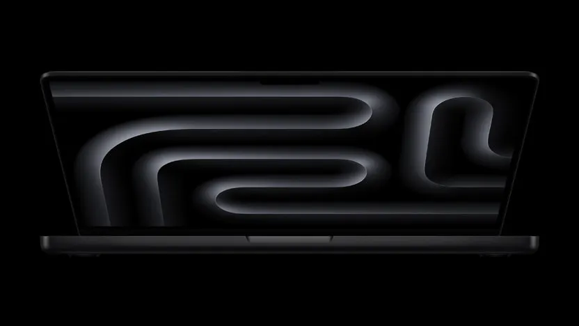 MacBook Pro 14-inch (M5) in Space Black, front view