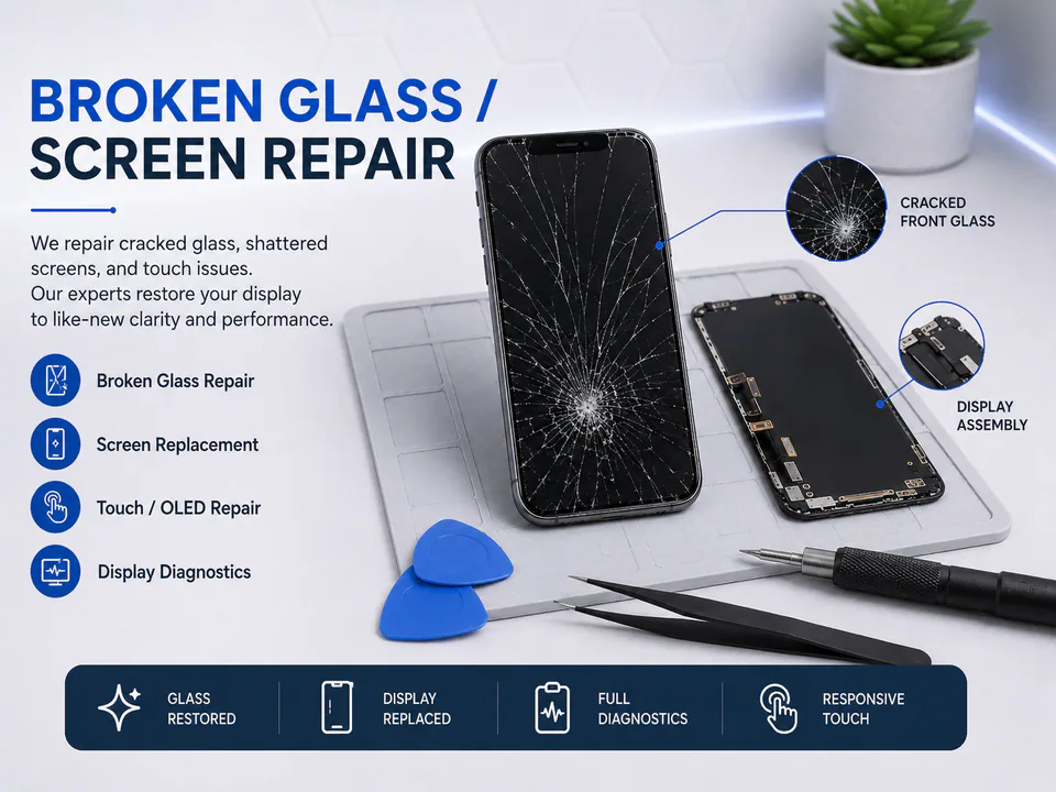 Cracked Screen repair reference image