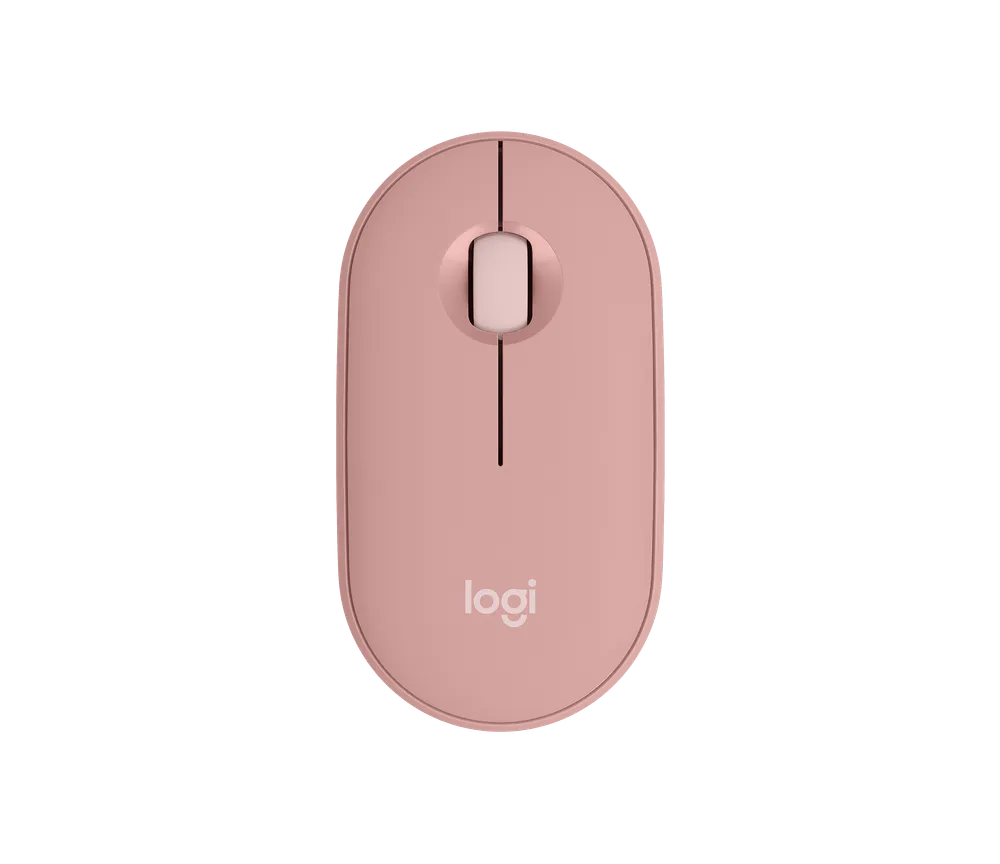 Logitech Pebble Mouse 2 M350s — Tonal Rose, front view