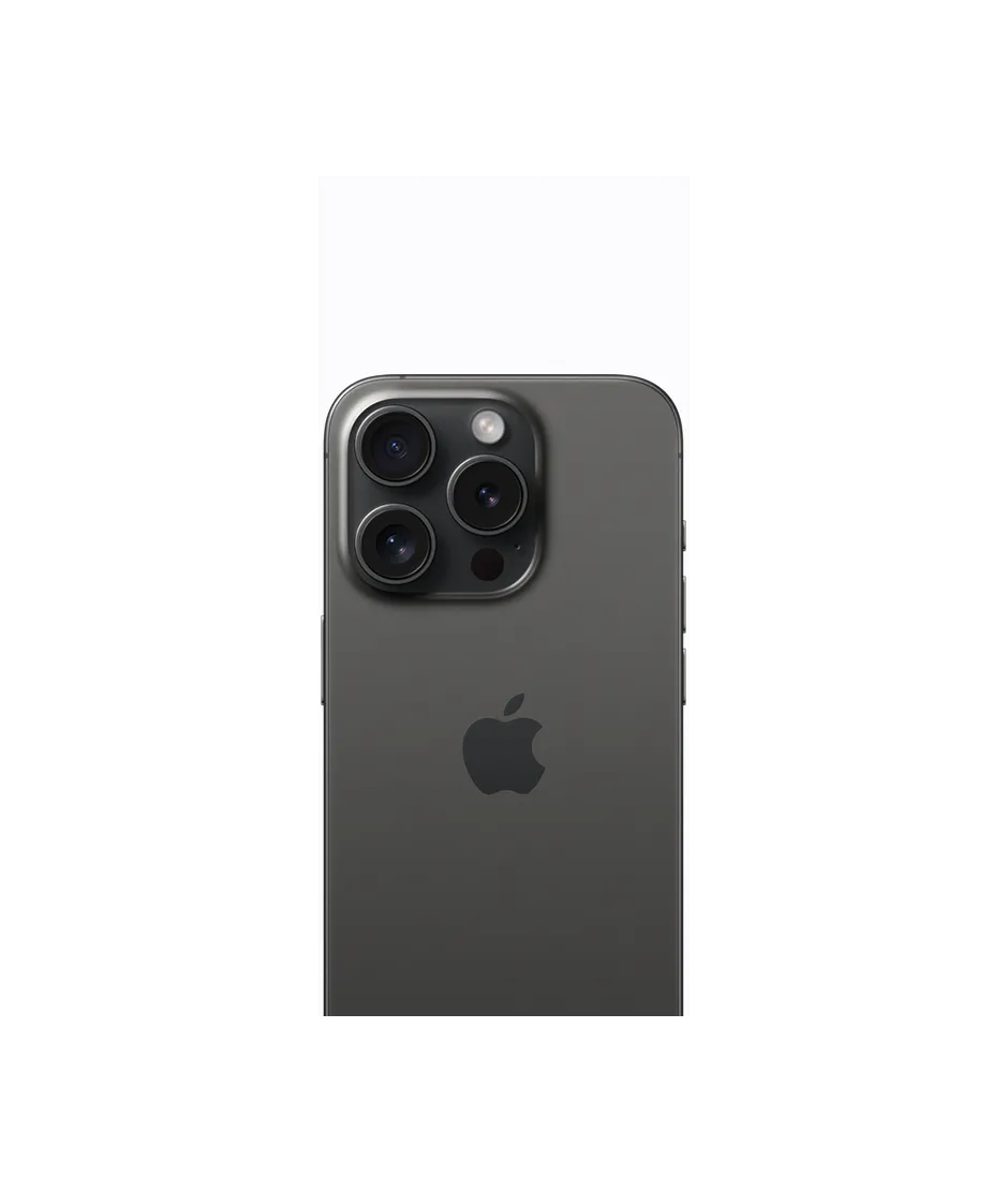 iPhone 15 Pro in Black Titanium, front view