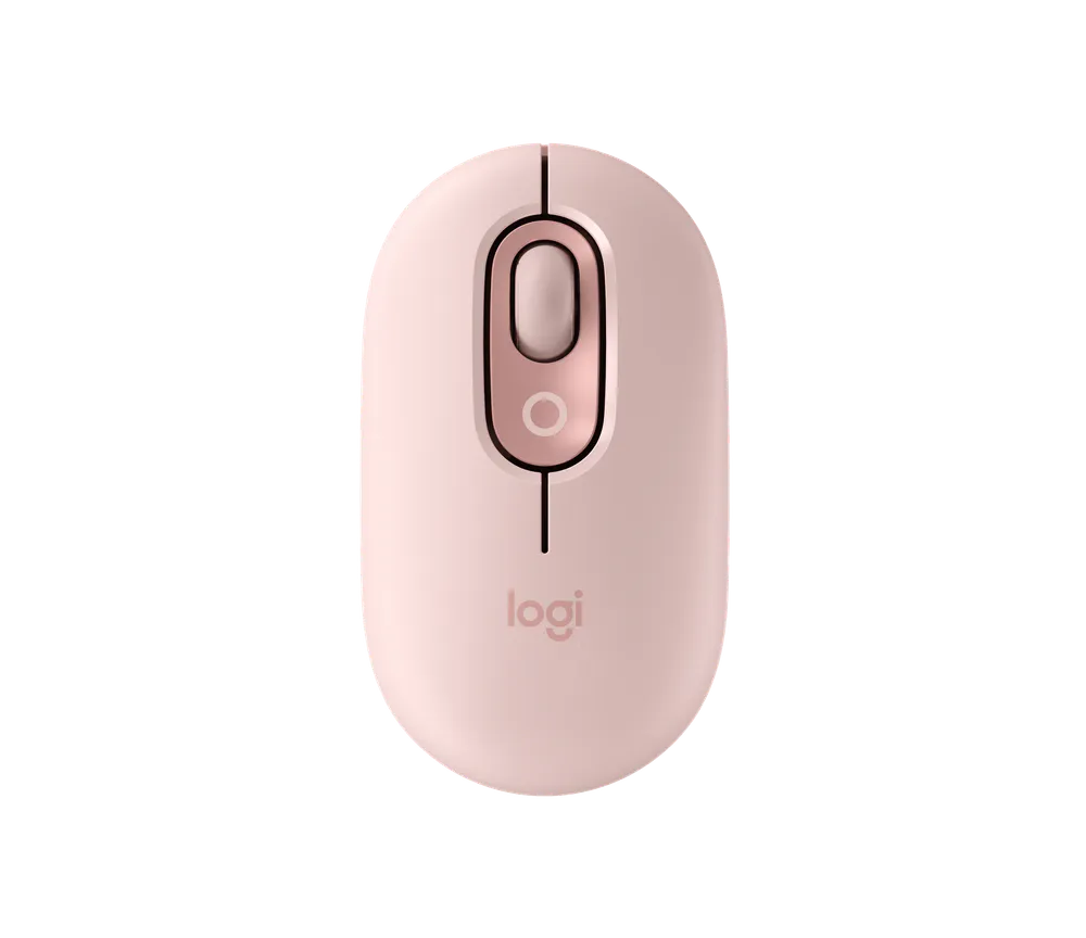 Logitech POP Mouse — Rose, front view