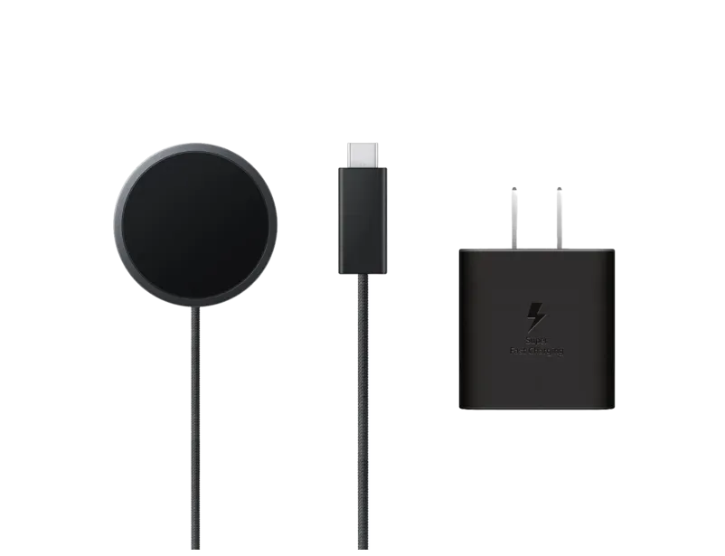 Samsung Magnet Wireless Charger with 45W Travel Adapter, front view