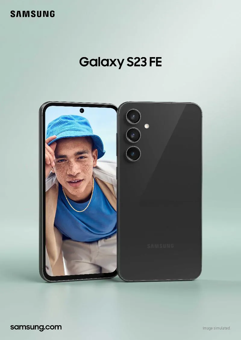 Galaxy S23 FE in Graphite, front view