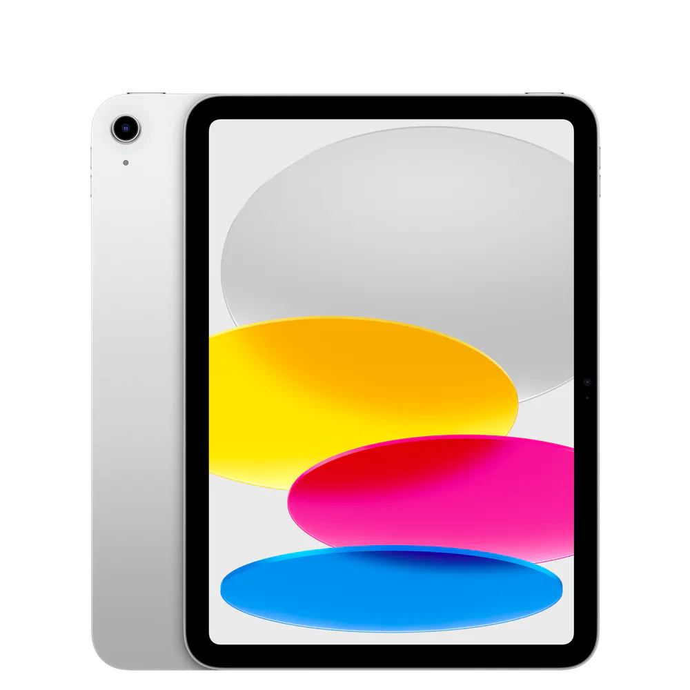 iPad 10th Gen in Silver, front view
